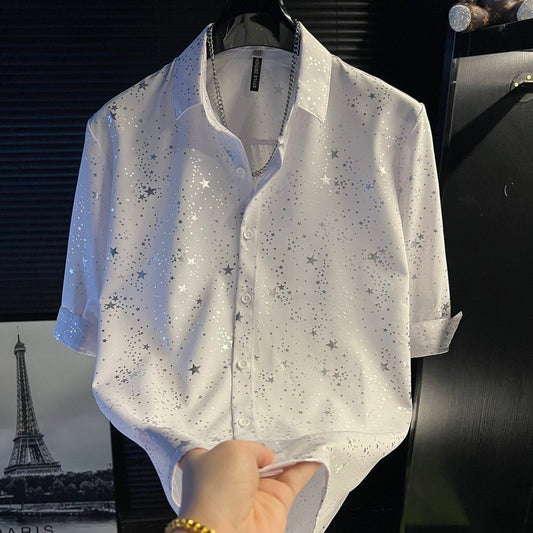 star-patterned short-sleeved shirt  (Anchor development)